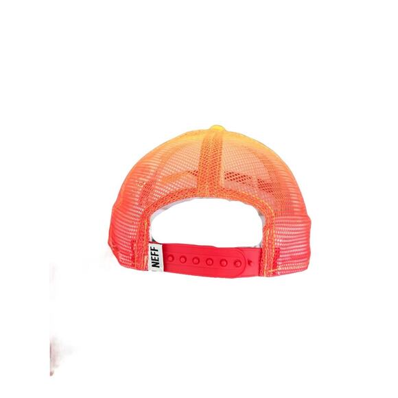 Neff Trucker Hat Snapback Gradient‎ Red Yellow Mesh Cap Adjustable Pre-Owned - Picture 3 of 6